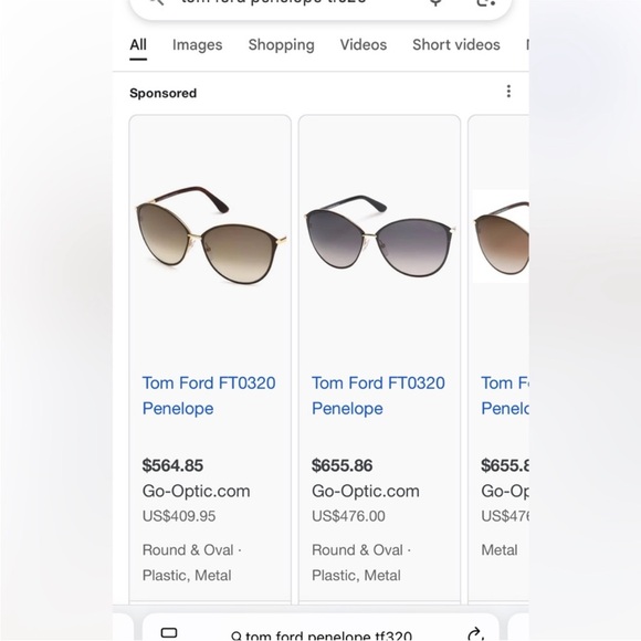Tom Ford Penelope  Gold Sunglasses - Picture 9 of 9